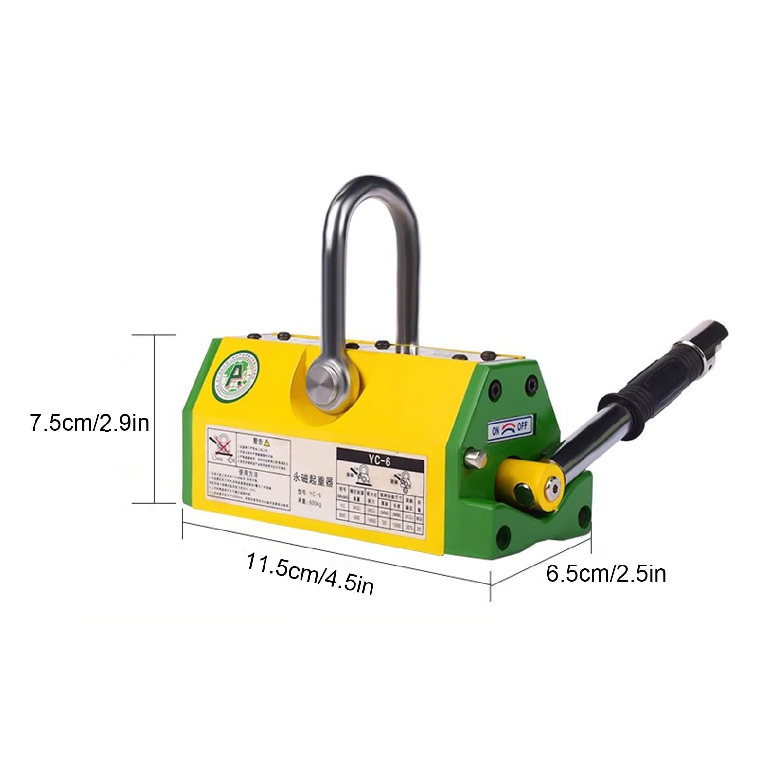 Sollevatore Magnetico Permanente, Divaricatore Calamita Potente, Magnete di Sollevamento con Rilascio, per Paranco, Gru da Officina, Blocco, Tavola(100kg/220lb)