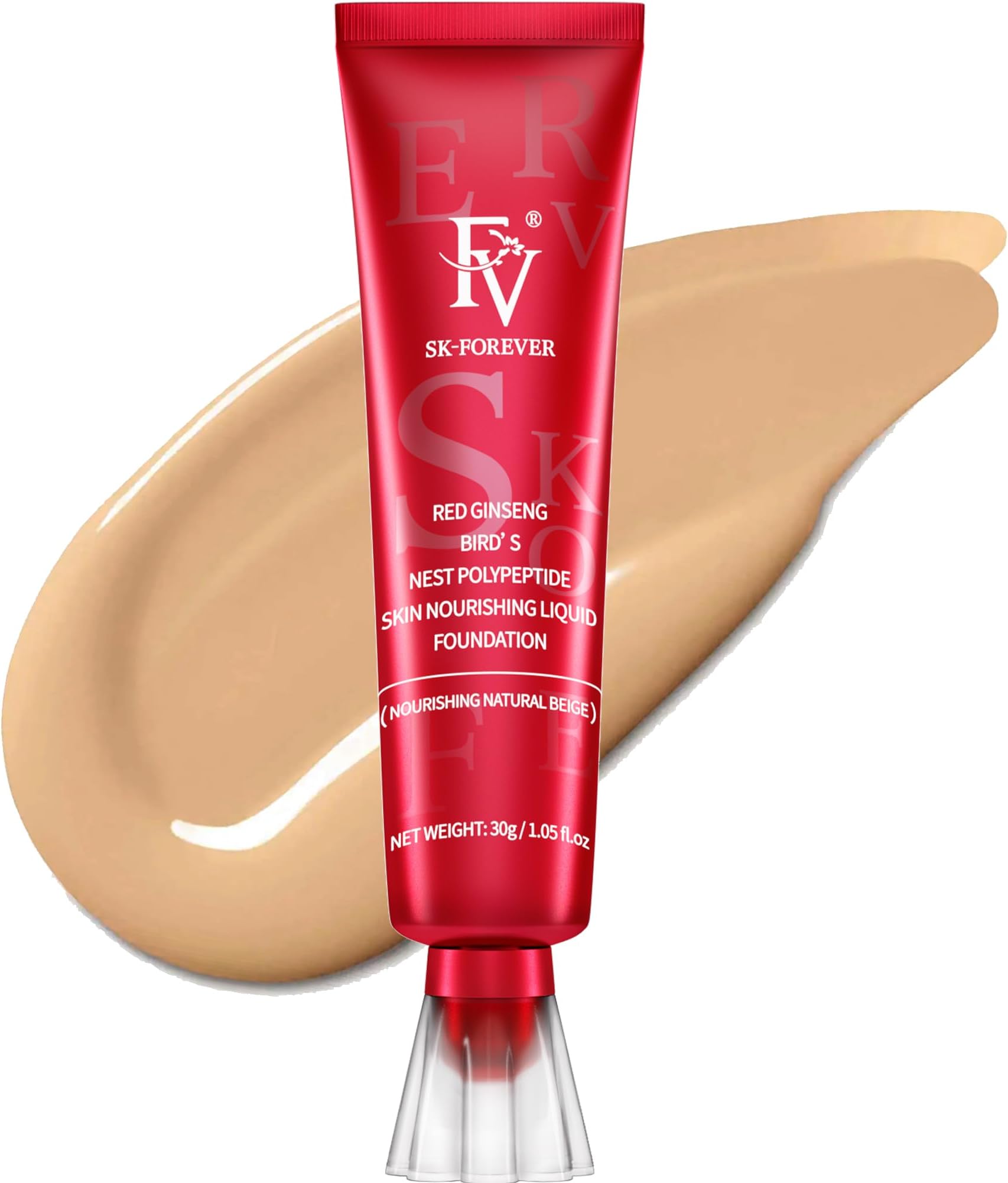 Waterproof Liquid Foundation,Hydrating Dewy Finish Long Lasting Lightweight Medium Coverage Face Makeup for Normal & Dry Skin, Cruelty Free,Nourishing Natural Beige 30ml