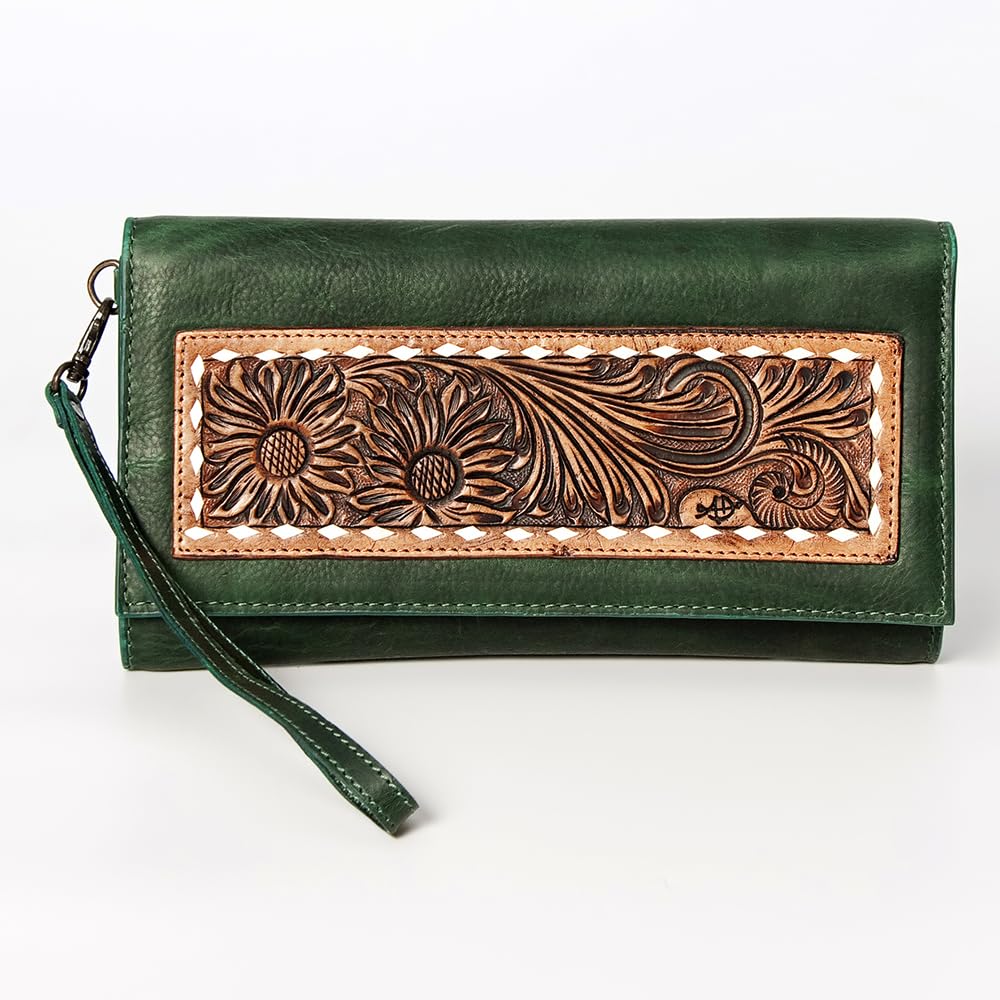 American Darling ADBGZ266 Wristlet Hand Tooled Genuine Leather Women Bag Western Handbag Purse