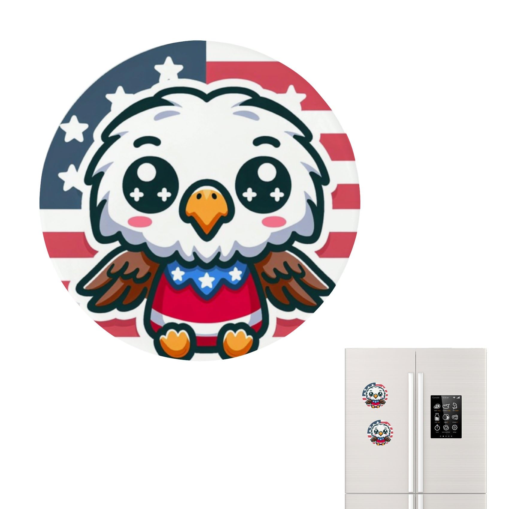 Magnets Refrigerator Patriotic Adorable Eagle Kitchen Decor Magnets Round Magnetic Decorative Refrigerator Decoration Smart Magnetic for Fridge for