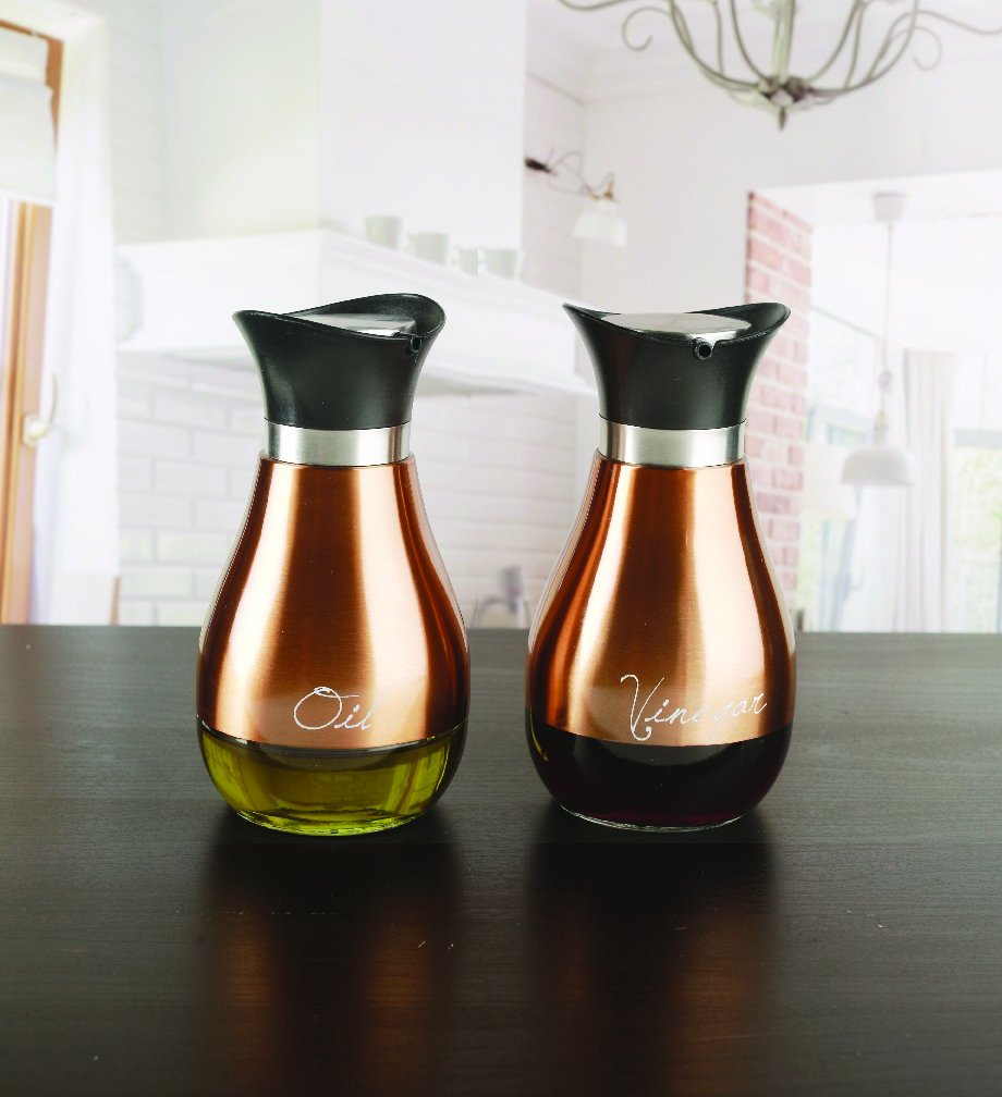 Circleware B077ZHMKXM Cafe Contempo - Aceite y vinagrera (cobre, aceite de cobre y vinagrero)