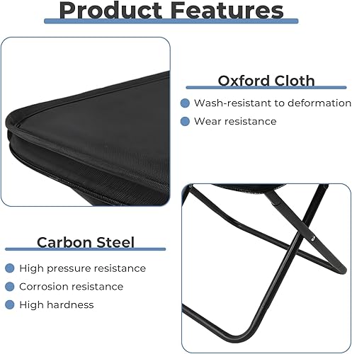Miniatura 4 de Taburete plegable portátil  Taburete plegable compacto para acampar para adultos, diseño ligero de despliegue rápido, perfecto para pesca,