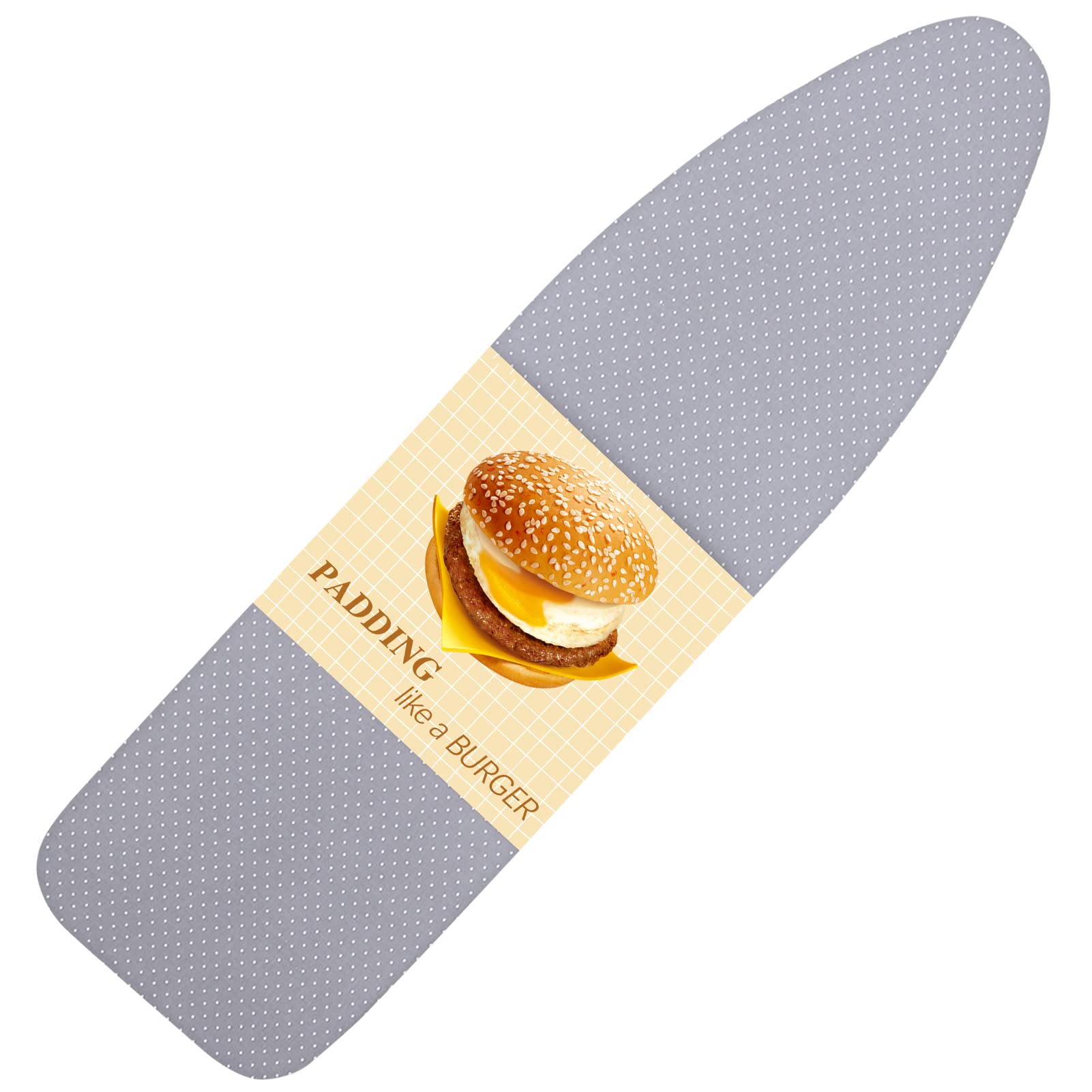 BNDX Ironing Board Cover Standard Size Reflective 4 Layers Thick Padding with 2" Elastic, Stain Resistant &amp; Durable Scorch, 2 Buckle Type Click-to-Close for Smooth Iron/Easy Installation, White Dot