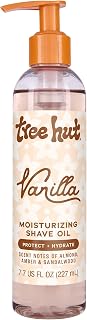 Tree Hut Vanilla Moisturizing Shave Oil with Shea Butter - Gel-to-Oil Formula for Smooth, Irritation-Free Shave, All Skin Types, 7.7oz