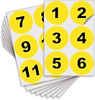 Vista 12 de iSYFIX Calcomanías negras de números consecutivos – 1 a 50, 1 pulgada, 1 juego – Vinilo autoadhesivo de alta calidad ideal para inventario