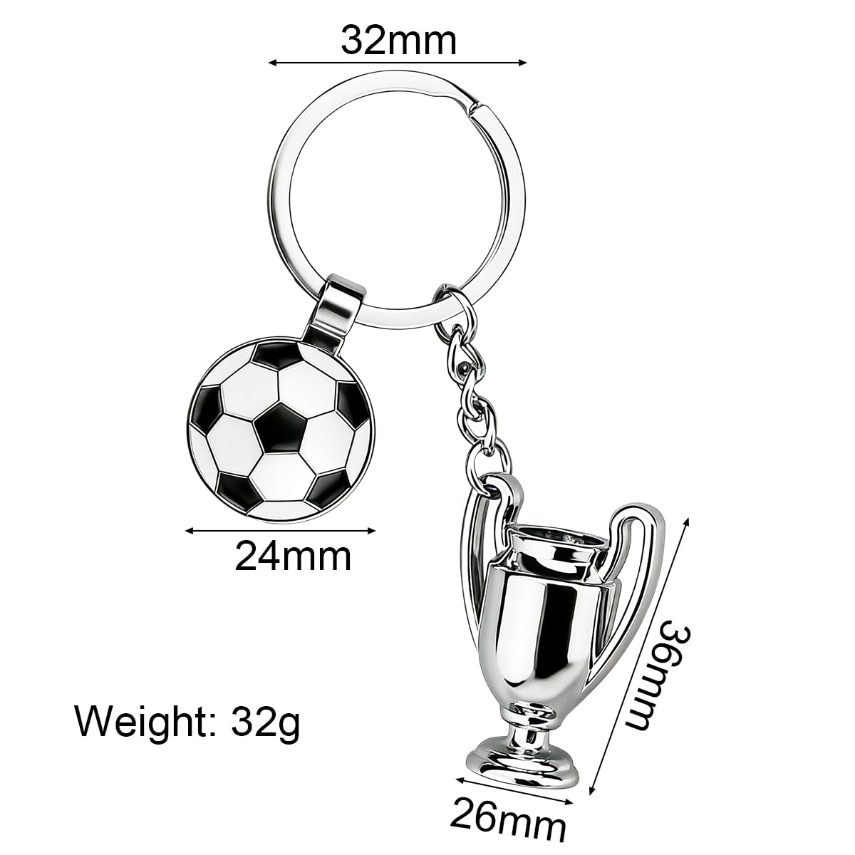 Football Keychain, Football Gift Keychain, Football Keyring for Boys and Girls, for Fans, Couples and Birthday Parties for Exchanging Gifts - 2