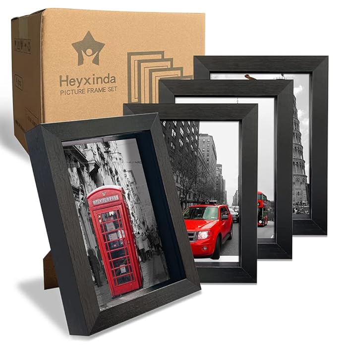 Buy Heyxinda 5x7 Shadow Box Picture Frames Set of 4, Black Shadow Box