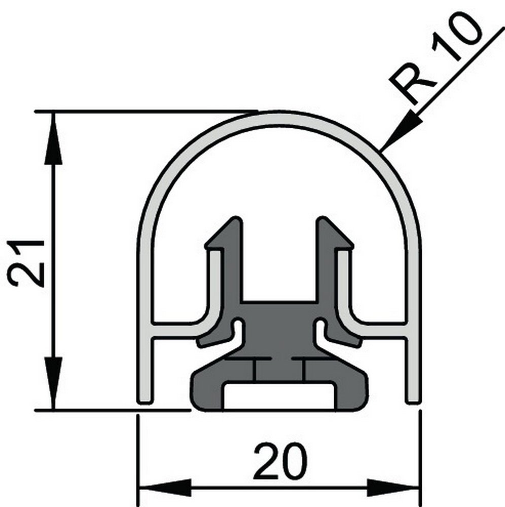 Perfil de protección BU 20 K de 1355 mm para cantos blancos