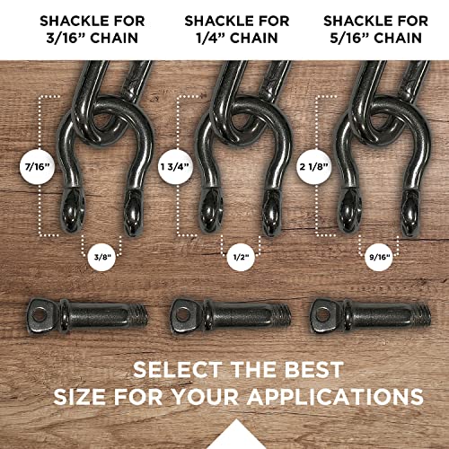 Pete's Marine Anchor Chain With Bow Shackles, Marine Grade 316 Stainless Steel Chain For Boat Anchor, 1,300 Pounds Max Work Load (4' X 1/4") #TOP2