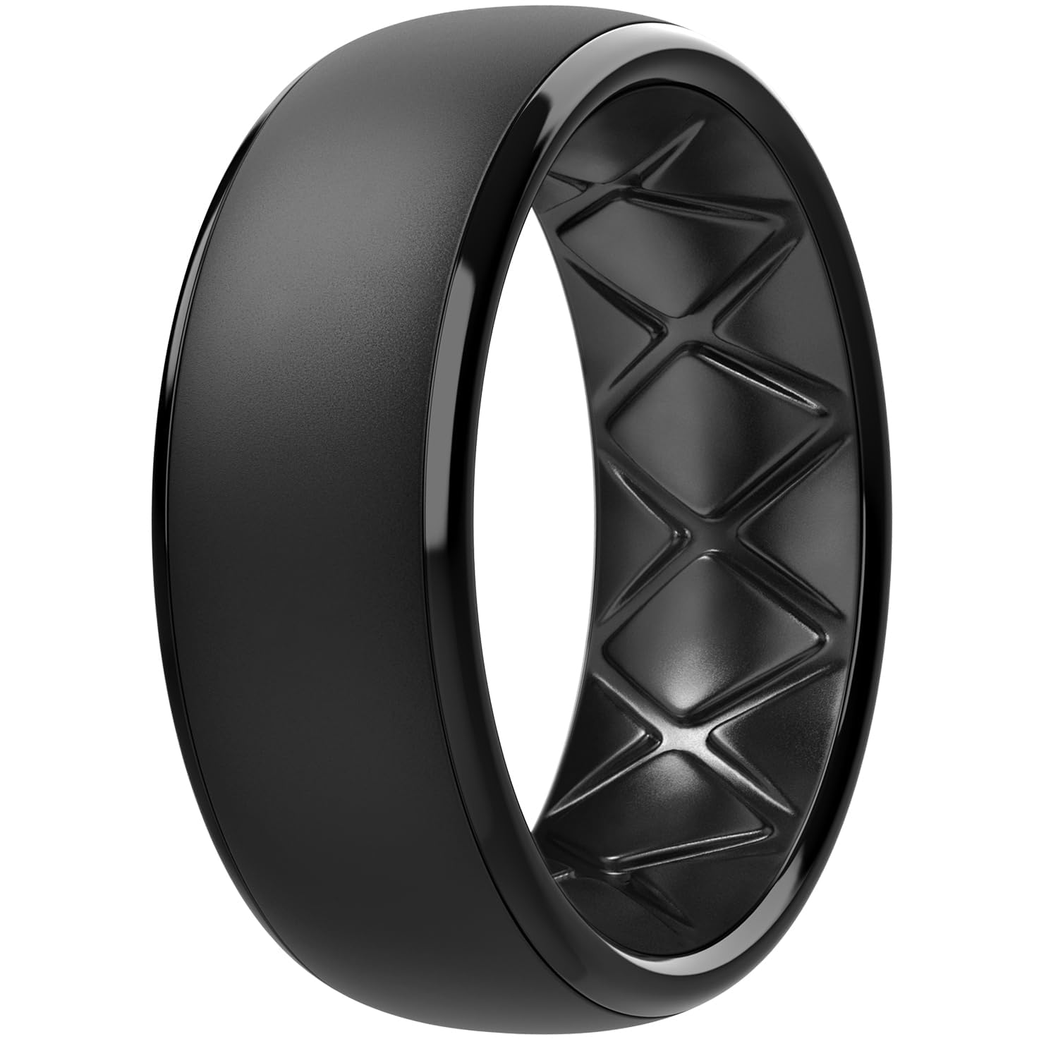 Men's Silicone Wedding Rings: 1/4/6/7 Multipack Rubber Wedding Bands with Inner Arc Ergonomic Breathable Design for Gym/Outdoor/Gift