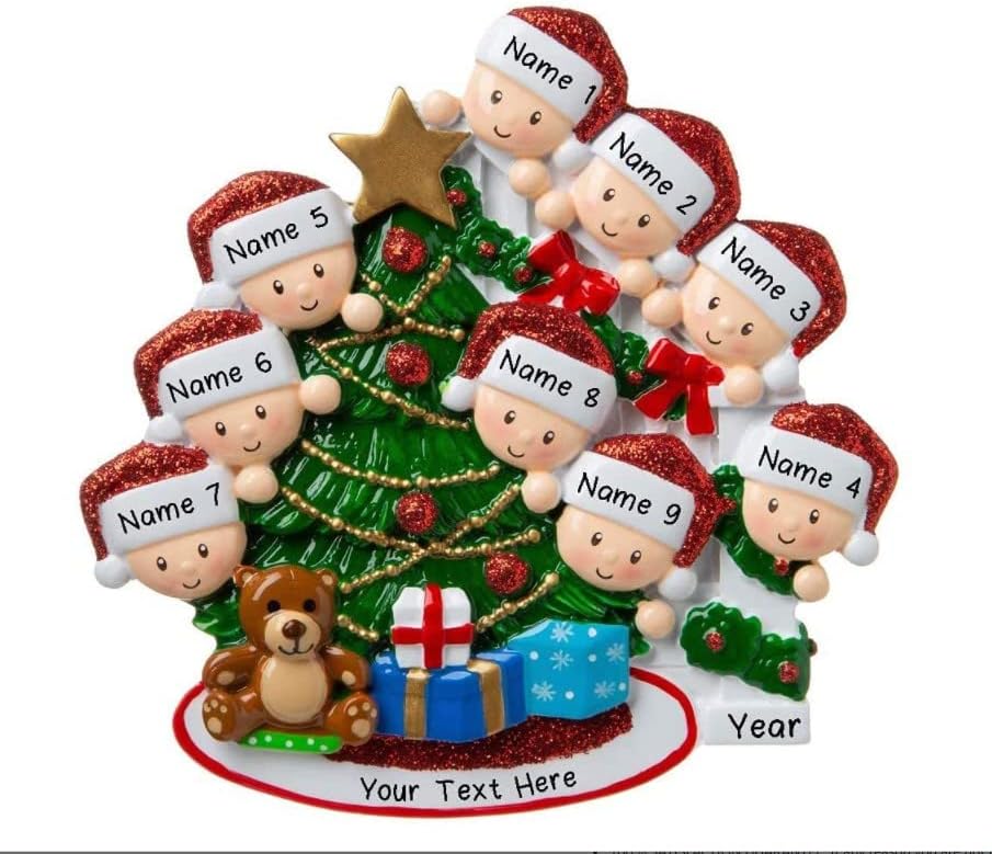 Miniatura 3 de Adorno personalizado para árbol de Navidad con texto en inglés Happy Family para árbol de Navidad, regalo de Navidad, sin mañana, personalizado