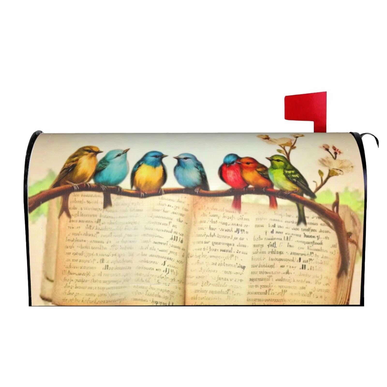 Vintage Birds Flowers 02 Mailbox Covers Magnetic Wraps Post Letter Box Cover Garden Home Decor