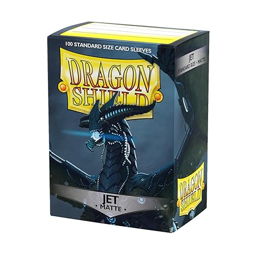 Dragon Shield | Standard Size Card Matte Sleeves | 100 CT - Smooth & Tough Premium TCG Sleeves | Compatible with Pokemon, Flesh & Blood, One Piece & Magic The Gathering | Jet Matte - Jet