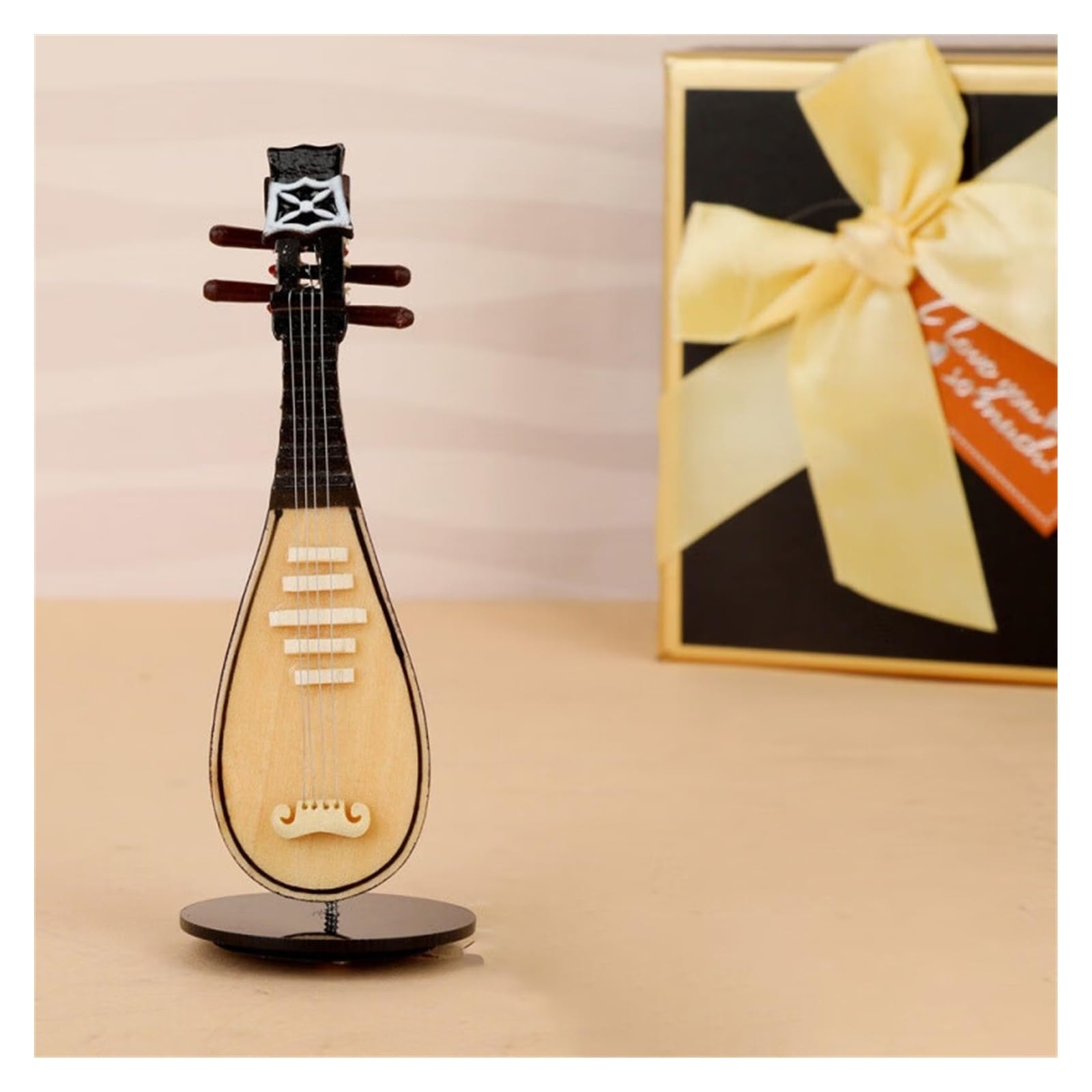 Miniaturowe instrumenty muzyczne Model dekoracji ozdób mini instrumentu muzycznego lutni