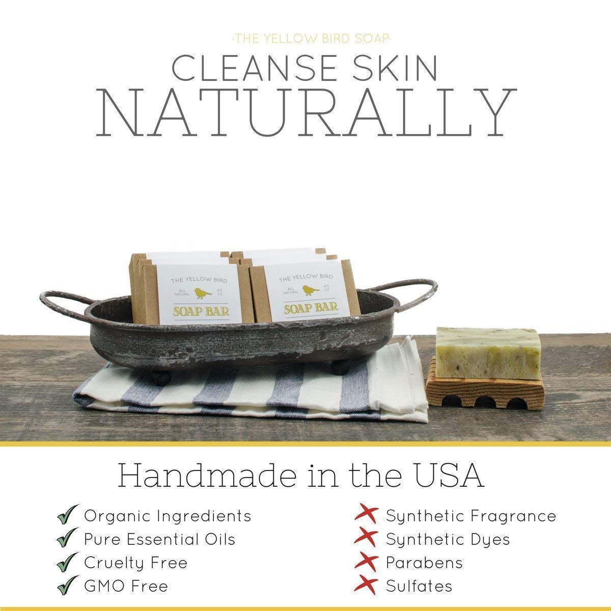 The Yellow Bird Activated Charcoal Soap Bar and Rose Water Facial Toner