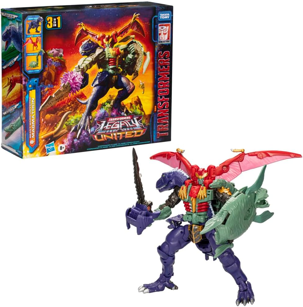 Transformers Legacy United Commander Class Beast Wars Universe Magmatron, 10-inch 3-in-1 Converting Action Figure, 8+