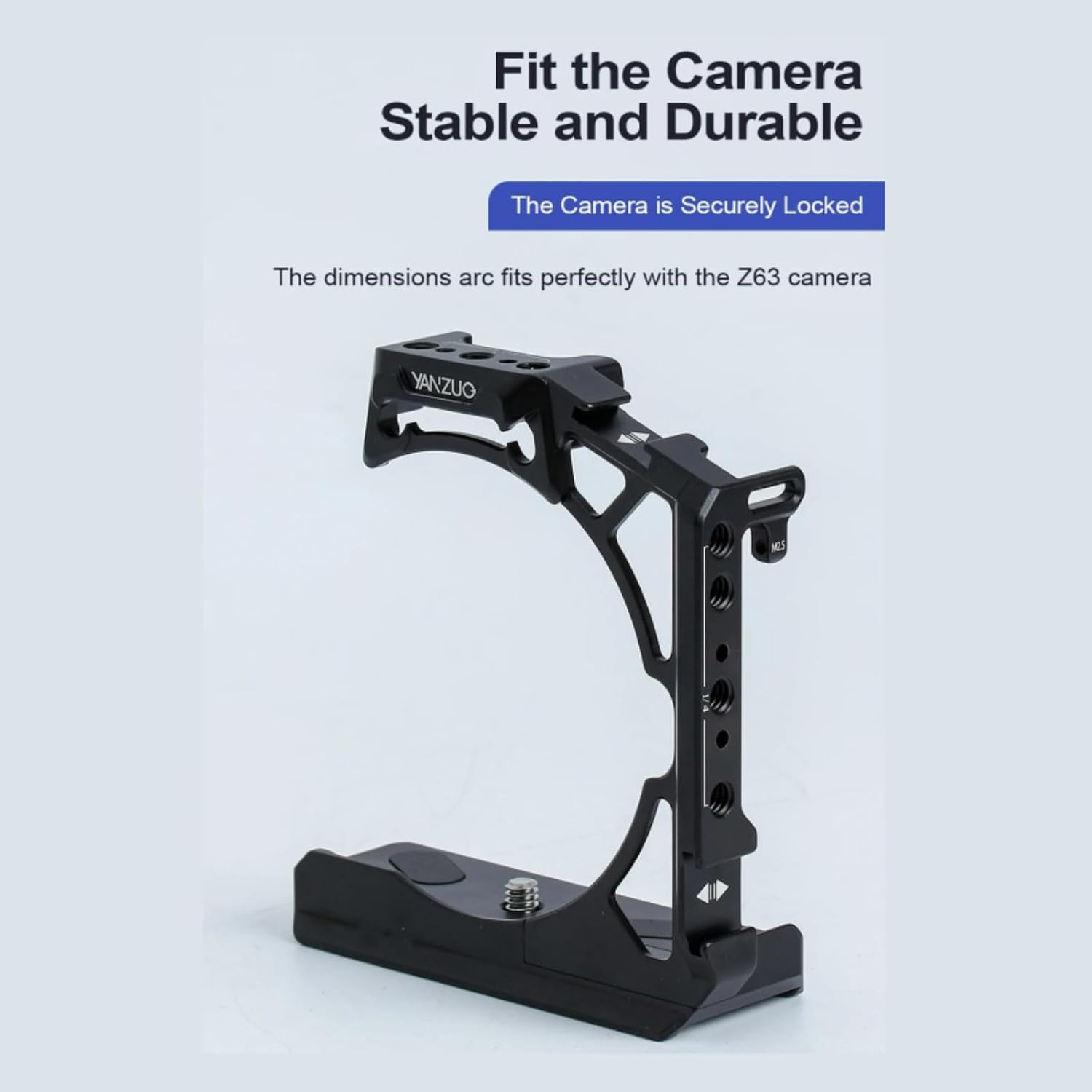 Camera Cage, Aluminum Cage and Semi-Cage-Compatible with Nikon Z63 Camera for Video Stabilization and Accessories (Titanium)