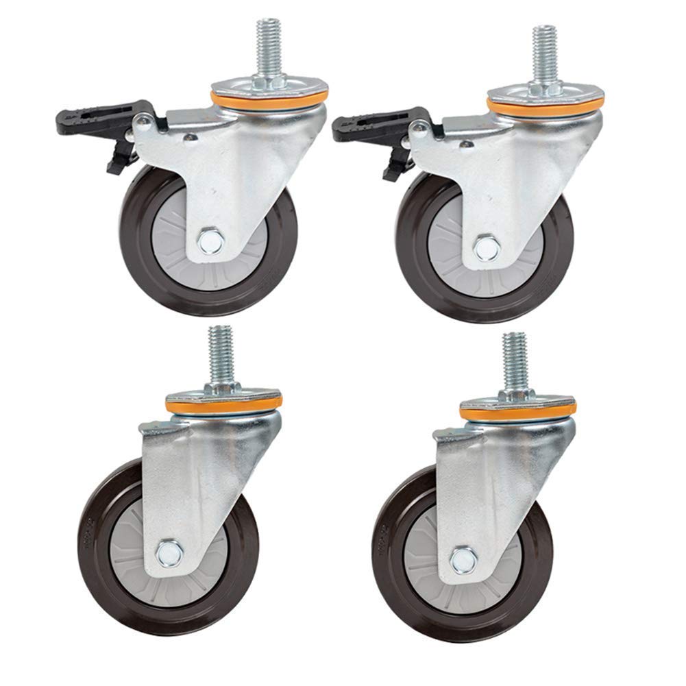Chariot de transport industriel à roue avec frein universel pivotant charge 400 kg