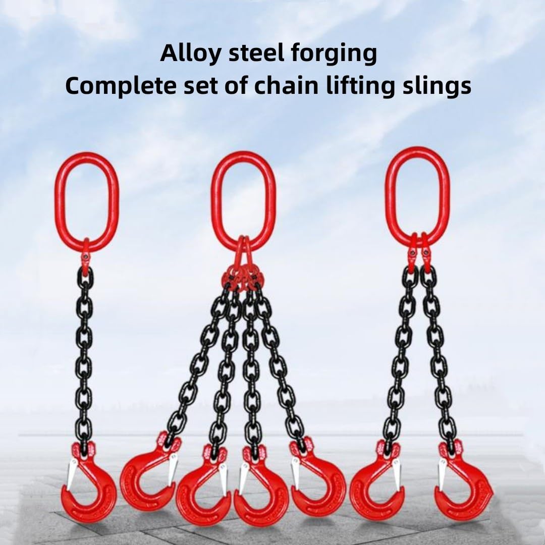 Chaîne De Levage Gedlex G80 3000kg - 4 Chaînes 1.5m Avec Crochets, Acier Manganèse