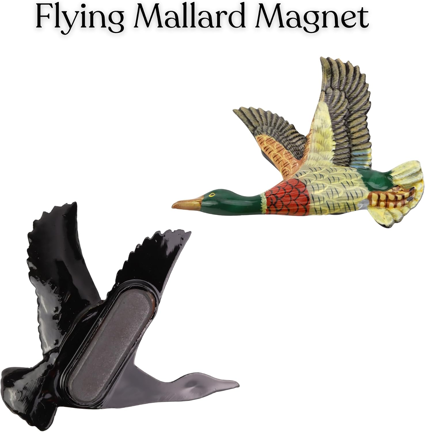 Flying Mallard Duck Magnet, Resin Decorative Fridge Accessory, Wildlife Bird Gift, 3 x 3 Inches image 4