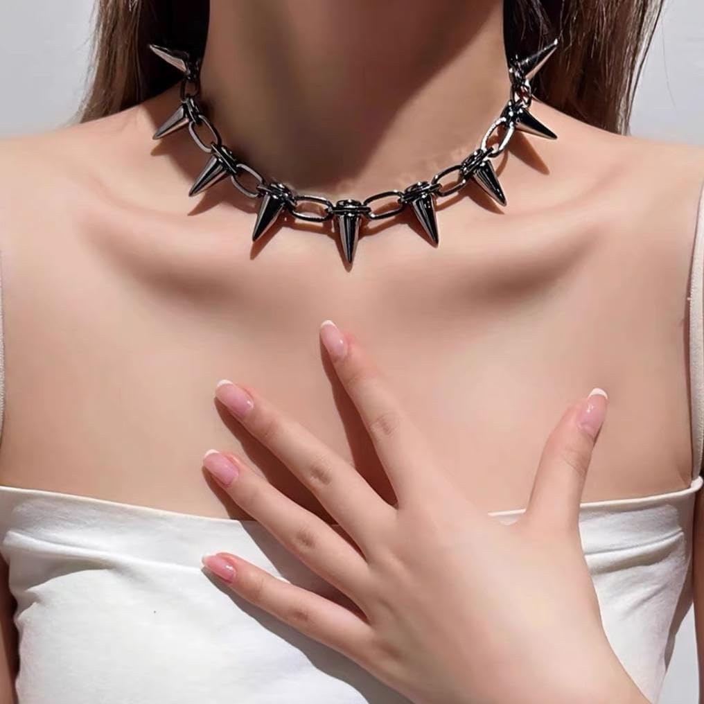 Spike Choker Necklace for Women Gothic Spiked Choker Gold Silver Black Bullet Necklace Punk Collar Jewelry - Image 4