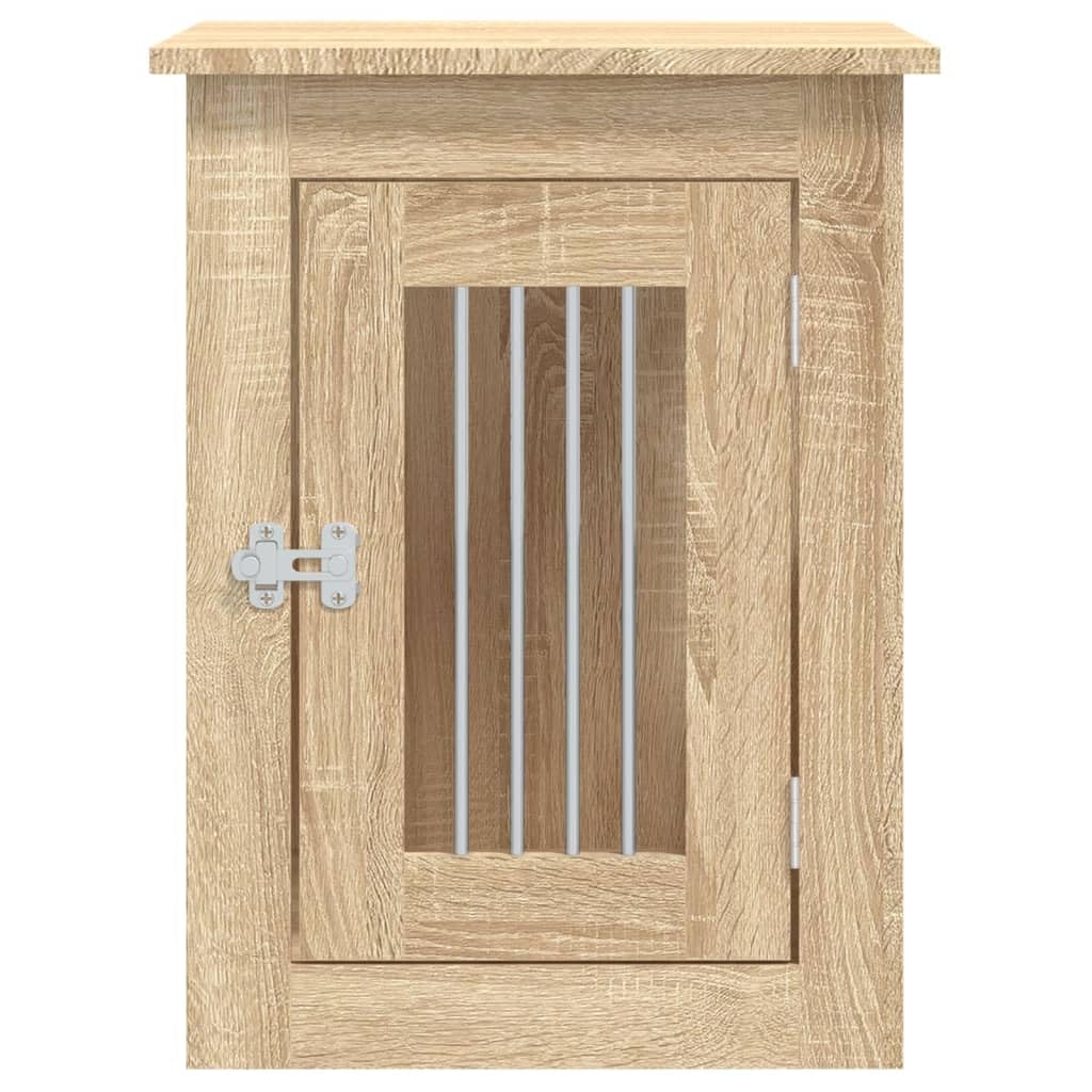 Cage pour Chien Intérieur, Meuble Cage Niche Maison pour Chien chêne Sonoma 45x62x59 cm