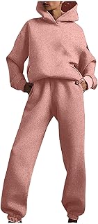 Chándal de Navidad para hombre, color blanco, 2 piezas, sudadera con capucha de gran tamaño, pantalones deportivos, conjunto de ropa de otoño, pijama para mujer