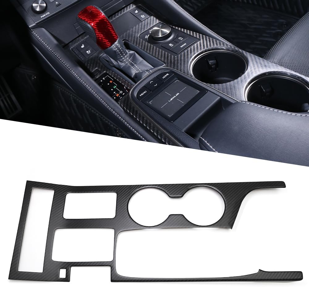 Jogon Carbon Fiber Gear Shift Panel Cover Trim for Lexus is IS300 IS350 IS500 F Sport 2021 2022 2023 2024 2025 Console Water Cup Holder Decorative Frame