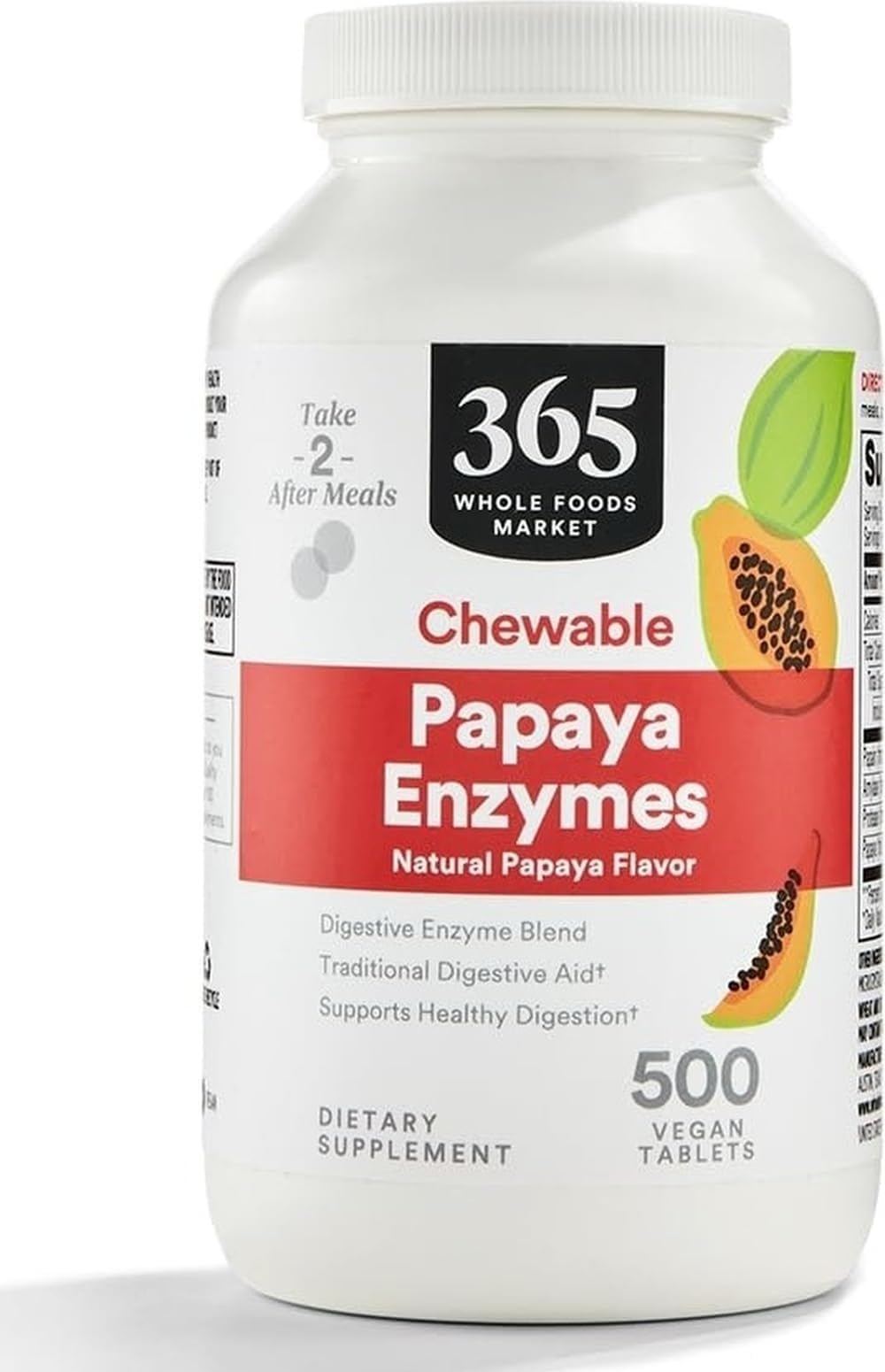 365 by Whole Foods Market, Papaya Enzymes, 500 Chews