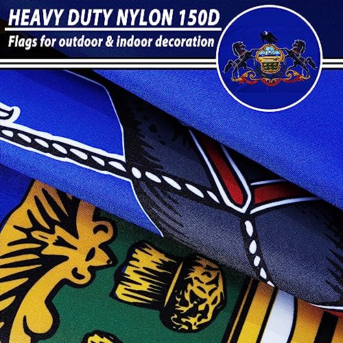 Drapeau de Pennsylvanie 90x150 cm double face en polyester FLAGWIN résistant avec œillets - 4