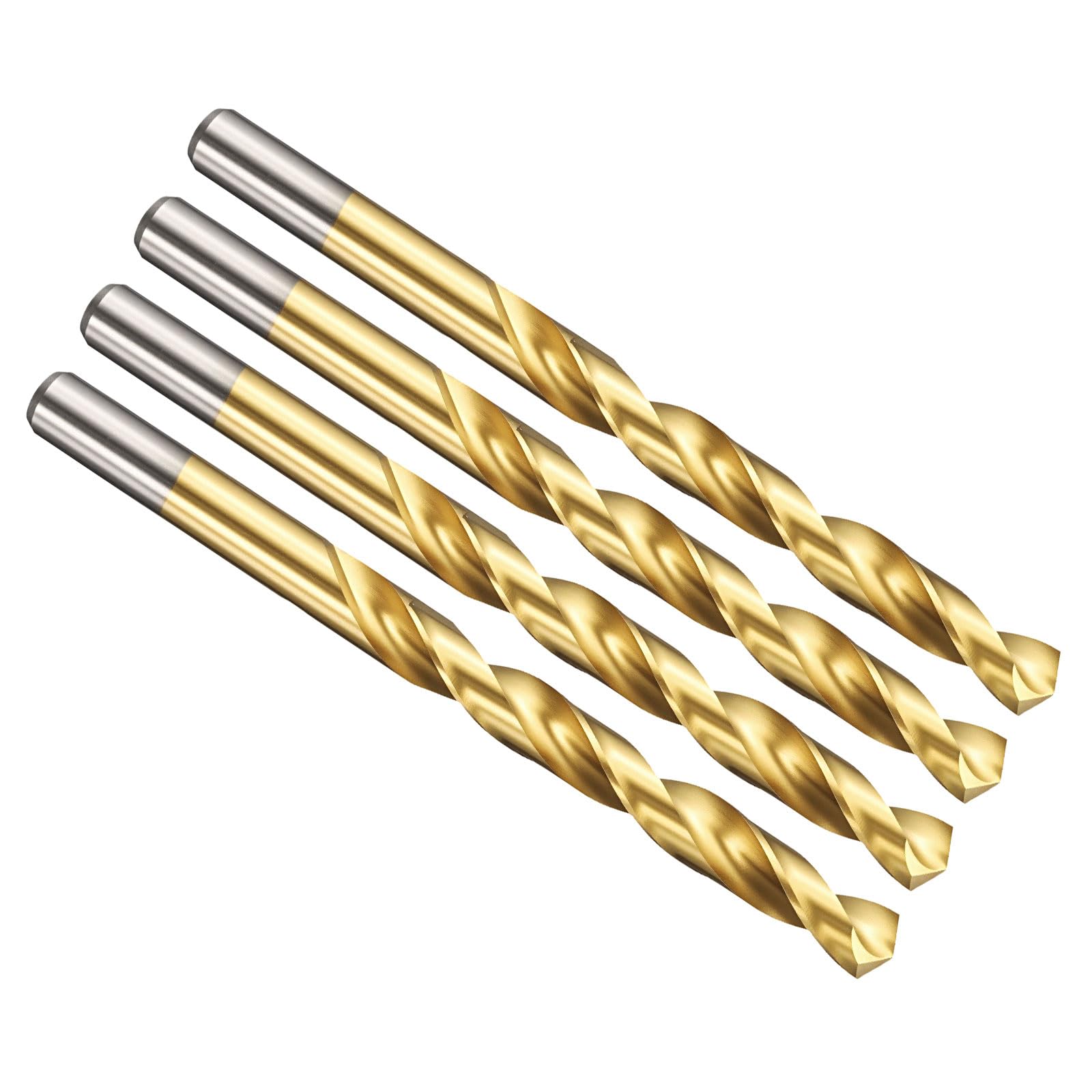 PATIKIL 8mm Drill Bit, Jobber Straight Shank M2 High-Speed Steel 135° Titanium Nitride TiN Coated for Stainless Steel Hard Metal - 4 Pack — image 1