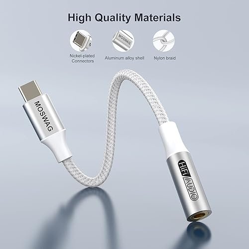 Miniatura 5 de MOSWAG Adaptador de audio USB C a 0.138 in, adaptador de auriculares USB C para Samsung Galaxy S23 S22 S21 S20 Ultra, Note 20 10 S10 S9 Plus, Pixel