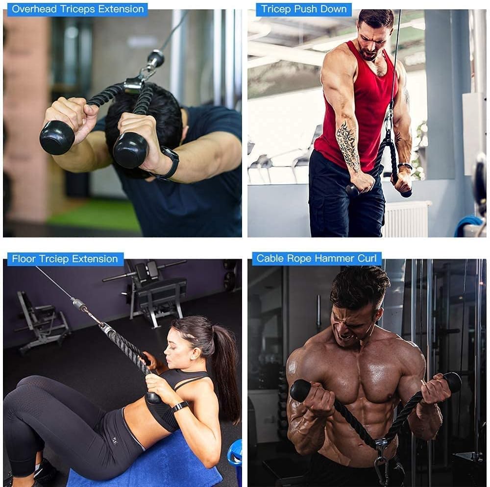 Cable Pulley System Gym, LAT Pulldown & Lift Home Gym Equipment, Adjustable Cable Machine for Triceps, Biceps Curl, Back, Shoulder & Forearm Strength Training
