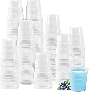 600 Pack 3 oz White Plastic Cups,Disposable Bathroom Cups, Mouthwash Cups, Small Plastic Cups for Ice Tea, Tasting, Drinking, Party, Picnic, BBQ, Travel and Event