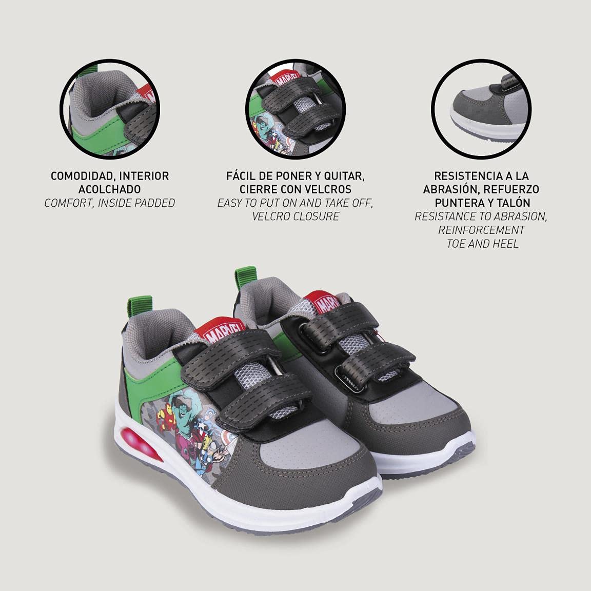 CERDÁ LIFE'S LITTLE MOMENTS Zapatillas con Luces Niño de Avengers - Licencia Oficial Marvel Zapatillas con Luces Niño de Avengers - Licencia Oficial MarvelNiños
