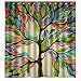 Colorful Big Tree Shower Curtain Bath -Tree of Life Fabric Waterproof Digital Printing Polyester YIGER with Adjustable Hook 70.86×70.86 Inch