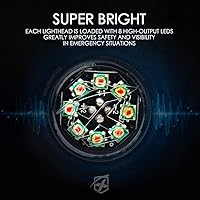 Vista 2 de Xprite - Juego de luces led estroboscópicas ocultas ámbar con 14 patrones de flash, luces estroboscópicas de parrilla para camiones, montaje