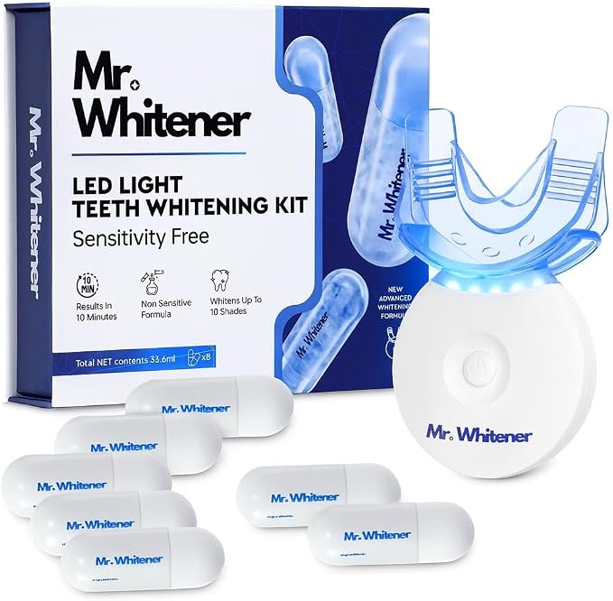 Mr.Whitener LED Teeth Whitening Kit, Dentists Recommended
