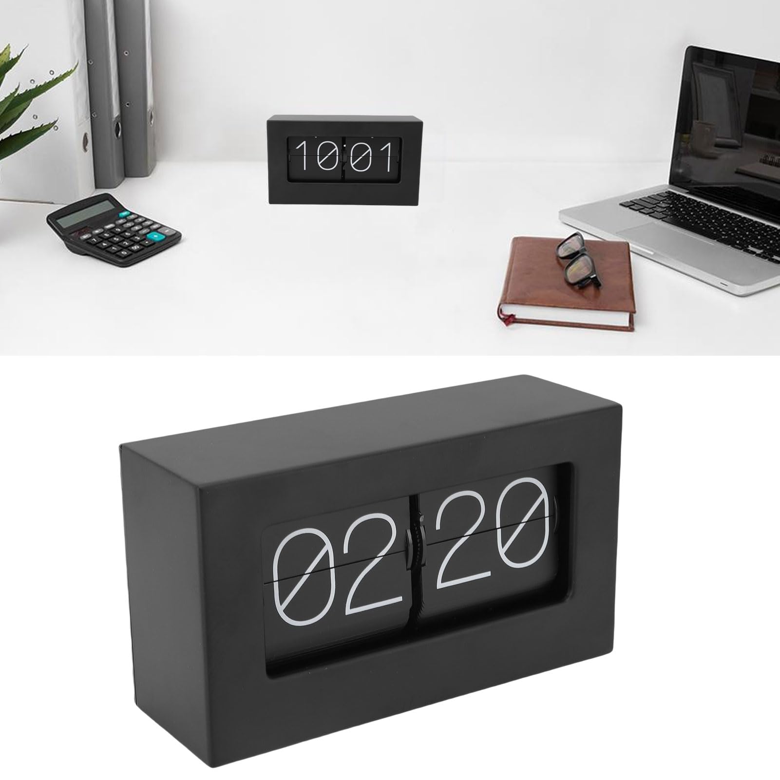 Zegar z klapką w Stylu Retro ze Stali Nierdzewnej, Elegancki, Minimalistyczny Design, Wyświetlacz o Dużej Widoczności, Idealny do Salonów i Biur