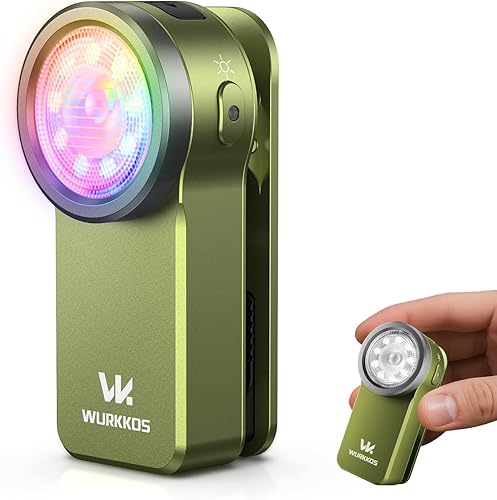 Miniatura 9 de Wurkkos HD03 - Linternas recargables luz EDC con clip, linterna brillante de bolsillo de 680 lúmenes, combina foco/reflector/luz RGB, magnética,