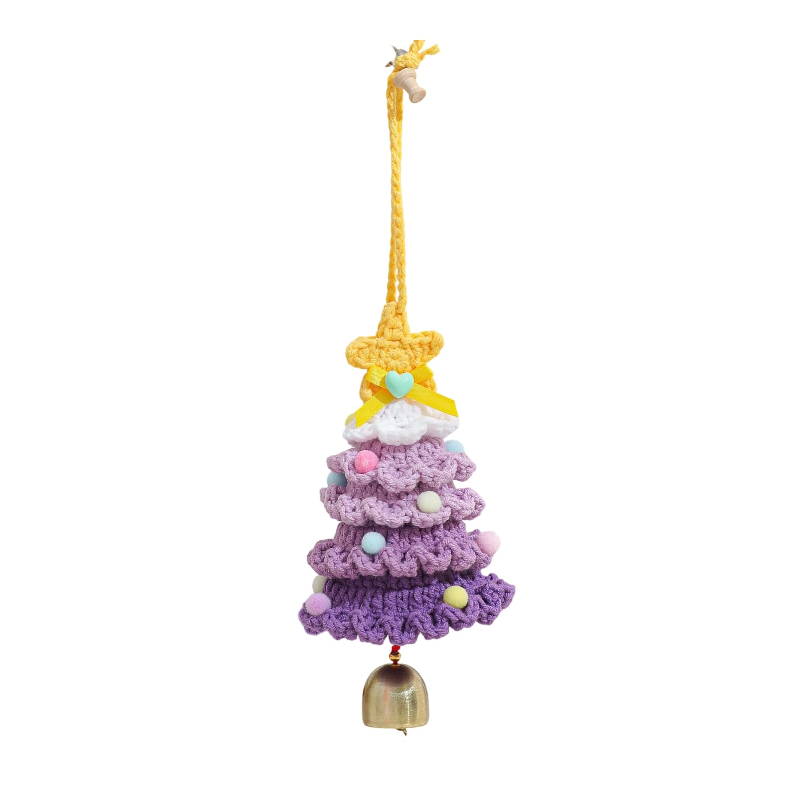 Hsioluted B Artisanal Weave Christmas Tree Decoration Soft Yarn Decoration For Vacation Home Deck Crochet Ornaments