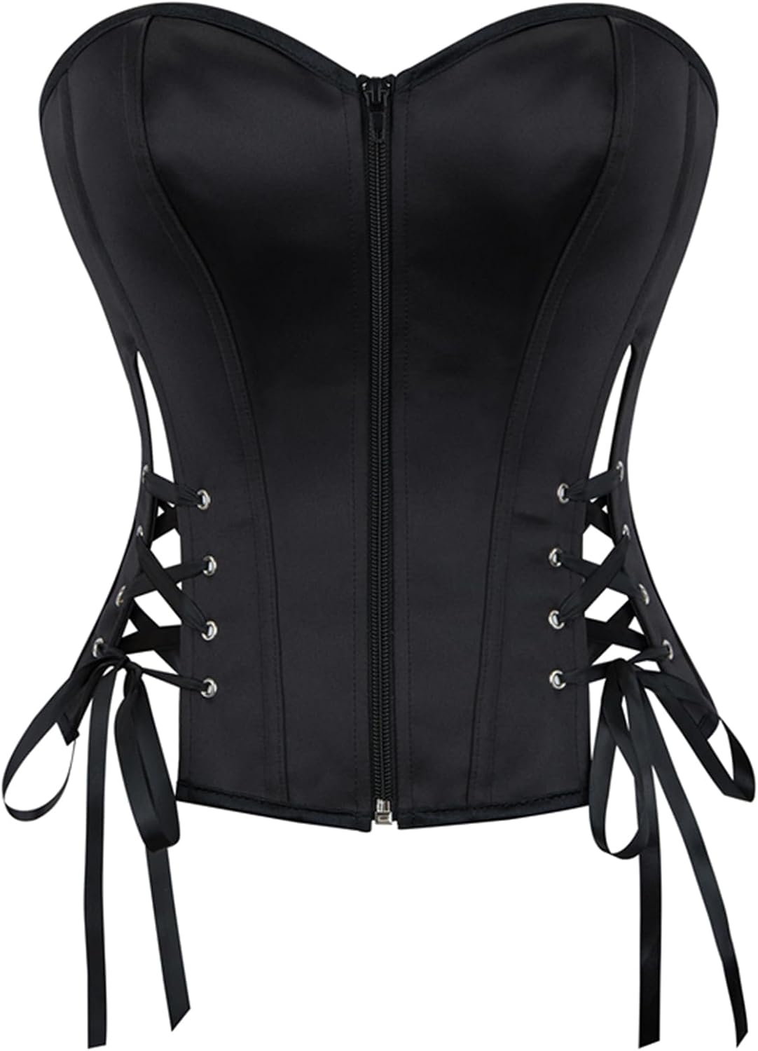 Kimring Women's Victorian Gothic Overbust Lace Up Jacquard Bustier Corset Top