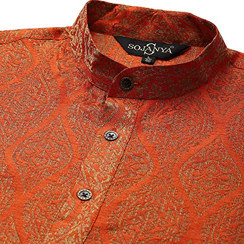 Sojanya (Since 1958 Men'S Jacquard Silk Kurta4