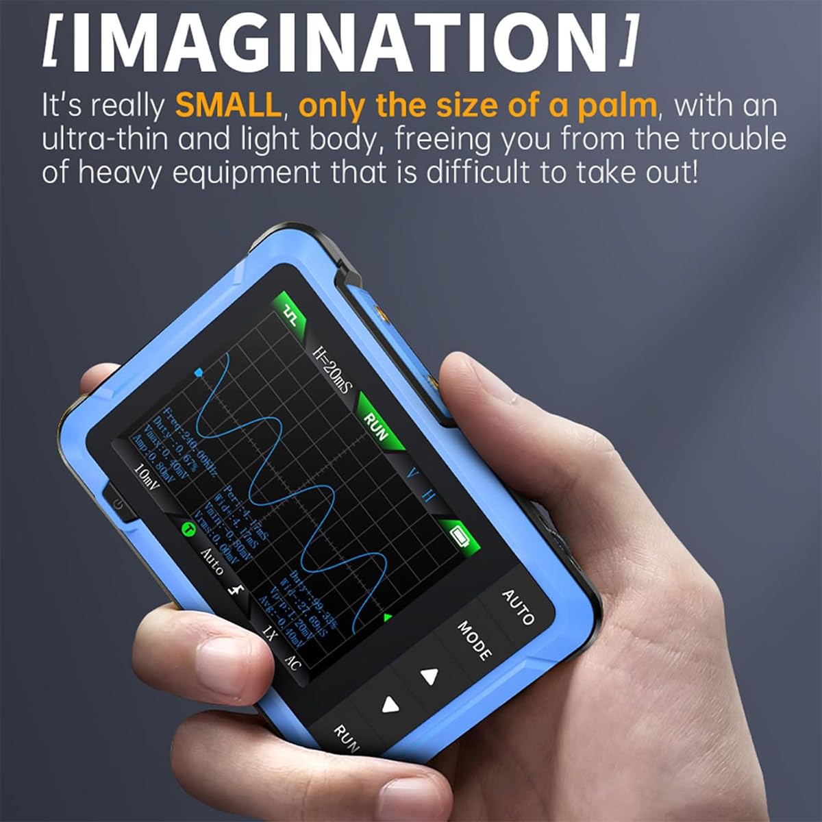 DollaTek Mini-Handoszilloskop mit intelligentem Digitaldisplay Multifunktions-Signalgenerator 2-in-1 Abtastrate 48 MS/s Echtzeit-Wellenform-Updates tragbares Oszilloskop
