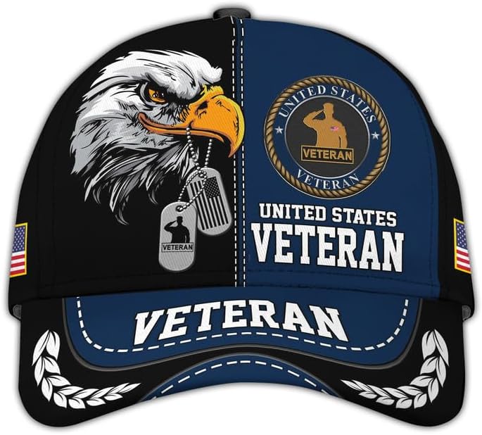 Veteran Baseball Cap – Military Veteran Hats, Patriotic Ball Cap, Adjustable Tactical Cap, Gift for Veterans Day, Bold Eagle