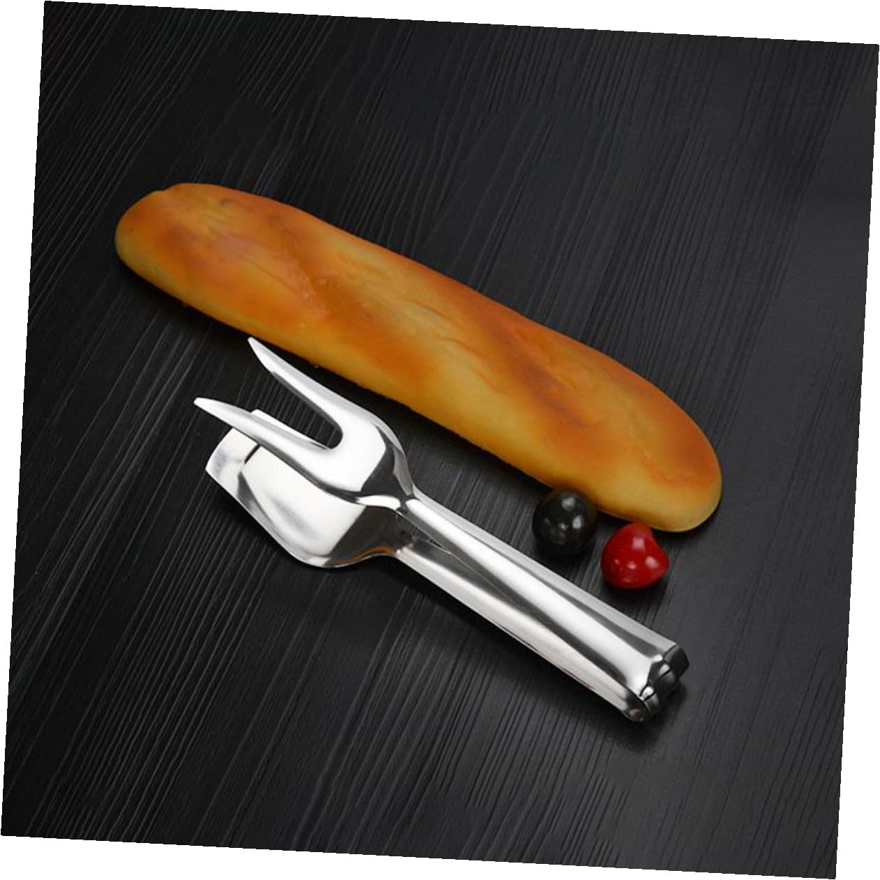 OUNONA 2 pezzi Pinze da Cucina in Acciaio Resistente per Pane e Insalata Clip Doppia Alimentare Leggera e Robusta per Buffet Grigliate e Servizio Catering