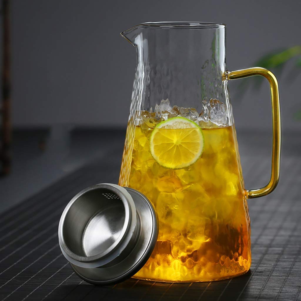 Dzbanek na wodę, 1,4 l/1,7 l, domowy dzbanek na sok o dużej pojemności dzbanek filtrujący dzbanek do herbaty wielofunkcyjny dzbanek prosty styl dzbanek / przezroczysty / 12 x 22 x 8 cm
