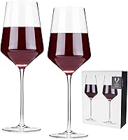 Vista 18 de Viski, copas de champaña de vidrio., Raye Burgundy copas, 9.5", Transparente