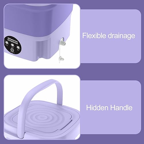 Miniatura 8 de Mini lavadora portátil para el hogar, lavadora automática plegable de 8 l con cubo de secadora rotativa, para ropa de bebé, ropa interior,