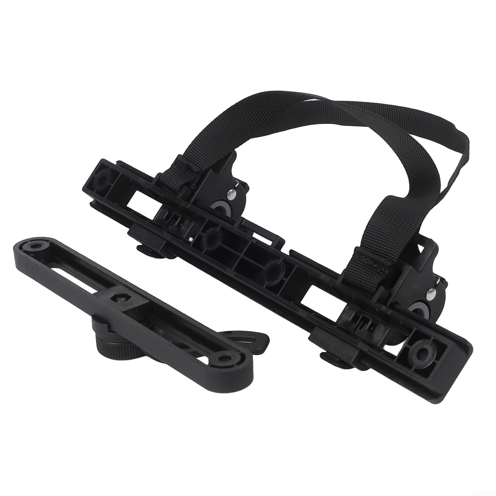 Besttoolifes PA66+GF - Kit de hebilla de gancho para alforja de bicicleta con ajuste de 7 posiciones, soporte de montaje de bolsa lateral para alforjas de bicicleta, 266 mm de longitud, color negro